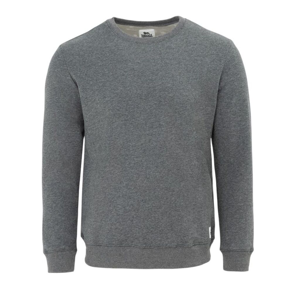 Lonsdale Mens Crew Neck Regular Long-Sleeved Sweatshirt / Dark Grey Marl